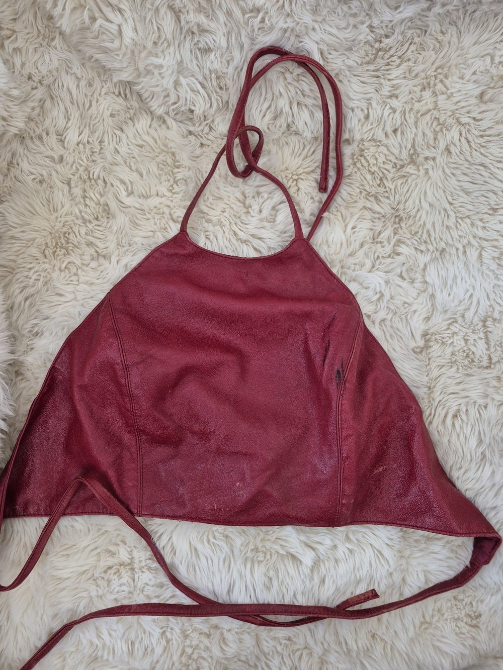 VTG Urban Vibe Deep Red Satin-Look Top - Size L